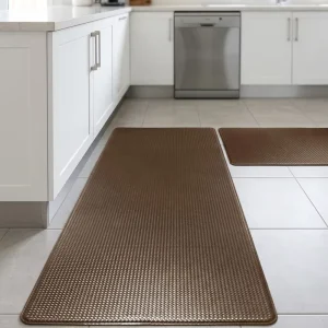Non-Slip Waterproof Oil-Absorbing PU Rectangle Kitchen Floor Mat Woven Design