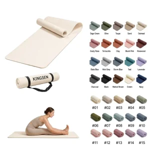 Non-Toxic Single-Layer Cream Beige TPE Yoga Mat 6mm/5mm Water-Resistant Tear-Resistant Stretch-Resistant
