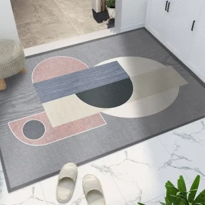 Non-slip Rubber Flower Pattern Outdoor Rugs Bathroom Printed Door Mats for Home