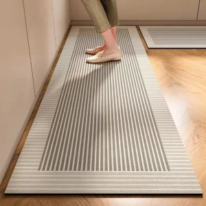 Nordic-Style Kitchen Floor Mat Oil-Resistant Waterproof Non-Slip Diatomaceous Earth Material Freely Cuttable
