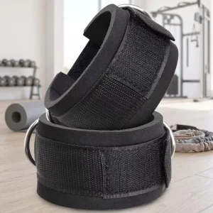 Nylon Ankle Straps for Cable Machine Glute Training, Bodybuilding, and Weightlifting