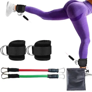Nylon Ankle Straps for Lower Body Workouts, Breathable High Compression