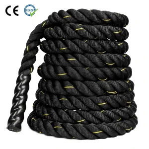Nylon Battle Rope with Non-slip Handles for Fitness Training