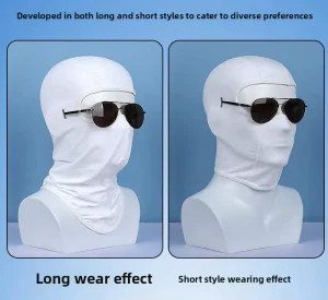 Nylon Cycling Face Mask and Neck Gaiter, Breathable Sweat-Absorbent Sun Protection