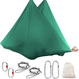 Nylon Fabric Air Yoga Hammock Set Straps Carabiners Swing Feature Accessories 1-2 Person 200kg Capacity All Seasons 280x500cm