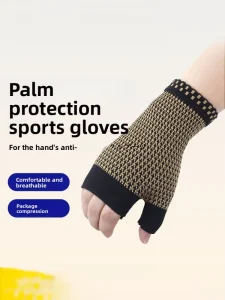 Nylon Half-Finger Sports Gloves, Non-Slip, Breathable, for Fitness Training, Badminton, and Cycling