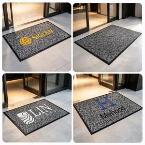 Nylon Hard-Wire Doormat Velvet Cut Anti-Slip Eco-Friendly Handmade Floor Mat Custom Logo for Commercial Use