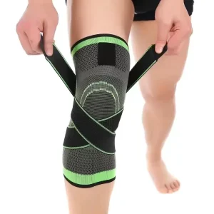 Nylon Knitted Elastic Compression Knee Brace with Support Belt
