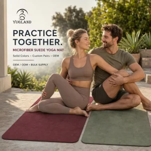 OEKO-TEX Certified Suede Yoga Mat, Non-Slip, Natural Rubber, Pilates