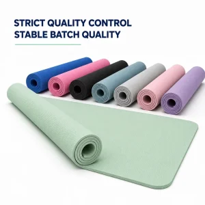 OEM Custom Debossed Logo TPE Exercise Mat 183x61cm 8mm Rectangular Extra Wide Anti-Tear Yoga Mat with Travel Strap Bulk Supplier