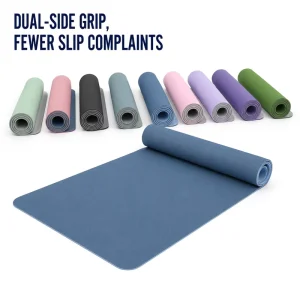 OEM Custom Heat Transfer Print TPE Gym Mat Rectangular High Traction Meditation Mat for Fitness Franchise Supplier