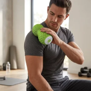 OEM Custom Silicone Vibration Peanut Massage Ball Soft Electric Deep Tissue Massager for Body 5 Speed Timing Control