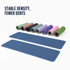 OEM Custom Woven Strap TPE Exercise Mat Rectangular Lightweight Easy Roll Meditation Mat for Wellness Center Supplier