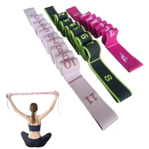 OEM Fabric Exercise Elastic Band Tension Strap Set with 8, 9, or 10 Loops for Home Fitness Dance Training