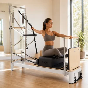 OEM Factory Customized Aluminum Pilates Reformer Machine with Tower for Professional Gym Equipment