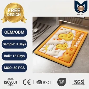 OEM Factory Diatom Mud Stone Bath Mat Quick Dry Non-Slip SGS Certified