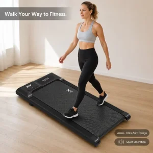 OEM Flat Motorized Walking Pad Slim Under Desk Electric Treadmill 1-6km/h LED Speed Display Compact Home Cardio Machine