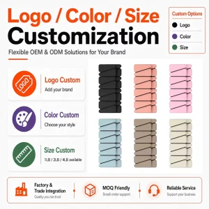 OEM ODM Custom Logo Adjustable Silicone Wrist Ankle Weights Wearable Weighted Bracelet Cast Iron Core Unisex Pilates Yoga