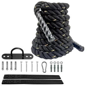 OEM ODM Custom Logo Gym Equipment Training Ropes Poly Dacron Battle Rope 1.5 2 Inch 30 40 50Ft