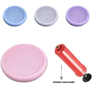 OEM PVC Non-Slip Balance Disc Cushion with Inflation Pump for Core Strength Training, Physical Therapy, and Rehab