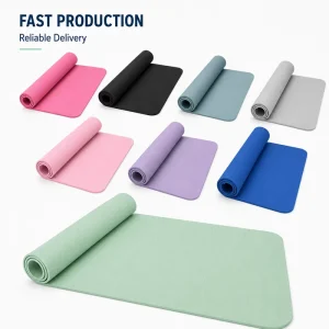 OEM TPE Gym Mat 183x61cm 6mm Rectangular Recyclable Cushioned Joint-Support Meditation Mat