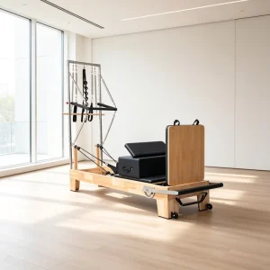Oak Pilates Reformer with Half Trapeze Frame