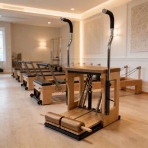 Oak Pilates Stability Chair Equipment for Studio Strength Training and Home Fitness