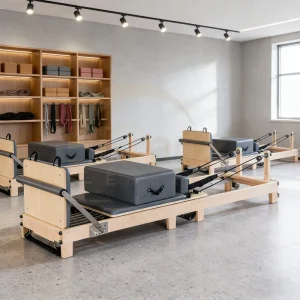 Oak Wood Expandable Legs Folding Bed Pilates Reformer Machine Folded Pilates Reformer Supplies