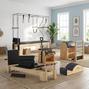 Oak Wood Pilates Reformer Five-Piece Set Commercial Grade Fitness Studio Training Equipment