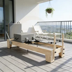 Oak Wood Pilates Reformer Machine Fitness Equipment Home Studio Custom Leather OEM Factory Direct