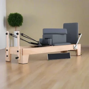 Oak Wood Pilates Reformer Set