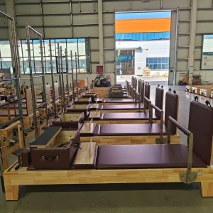 Oak Wood Semi-Elevated Pilates Reformer Tower, Claret