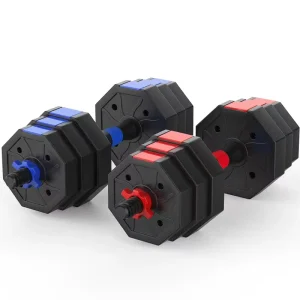 Octagonal PE Dumbbell Removable Barbell Adjustable Weight Home Gym Equipment