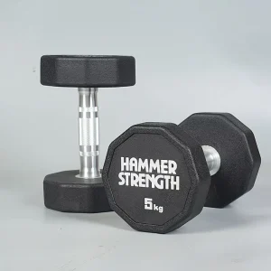 Octagonal TPU Dumbbells with Knurled Steel Handle Lightweight Adjustable for Home and Commercial Gym
