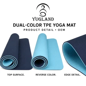 Odorless Dual Color TPE Non-Slip Yoga Mat for Pilates and Home Workout