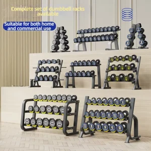 Odorless Rubber Coated Dumbbell Set Fixed Weight Round Dumbbells for Home Gym Bodybuilding Workout