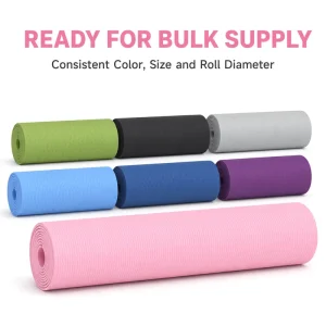 One Rounded End TPE Pilates Mat Non Slip Cushioned Yoga Exercise Mat for Studio Factory