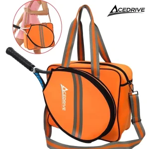 Orange Large Capacity PU Waterproof 680g Handheld Crossbody Multi-Pocket Pickleball Bag