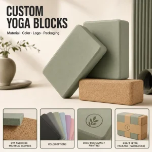 Original Cork Yoga Block Eco Friendly High Density Non Slip Exercise Pad for Pilates Home Gym Workout