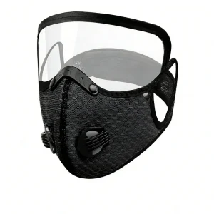 Outdoor Cycling Face Masks 5-Layer Filter with Valve Breathable Lightweight Polyester Unisex for Dust Protection All Seasons