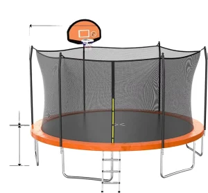 Outdoor Round PVC Trampoline with Safety Net, 6FT 8FT 10FT 12FT 14FT