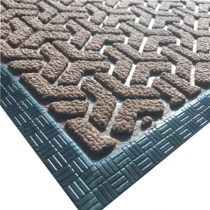 Outdoor Rubber Shoe Mat Reversible Washable Jacquard Puzzle Pattern Waterproof Doormat 40x60cm