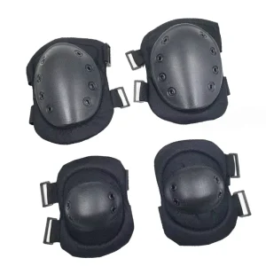 Outdoor Sports 4-Piece Hard Shell Elbow and Knee Pad Set for Fighting Training