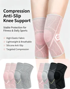 Outdoor Sports Knee Protector Unisex Knitted Nylon High Elasticity Warmth Keeping Knee Pads for Cycling Running Mountaineering
