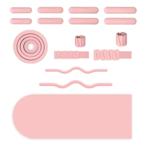 Oval Arch Shape PU Natural Rubber Anti Slip Yoga Mat Beige Pilates Kit Dumbbell Ankle