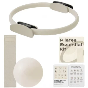 Oval Arch Shape PU Natural Rubber Yoga Mat, Beige, Pilates Kit