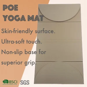 Oval POE Foldable Non-Slip Yoga Mat, Easy-Clean Recyclable