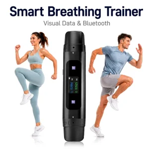 P1 Smart Breathing Trainer APP Real-Time Display Dual Channel Inhale Exhale 3 Resistance Mouthpieces