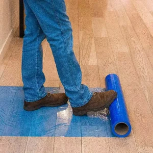 PE Blue Transparent Protective Film for Tile and Laminate Floors Dustproof Stain-Resistant