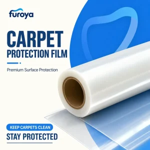 PE Carpet Protective Film Roll, Soft Glossy or Plain, for Construction Companies and Flooring Suppliers